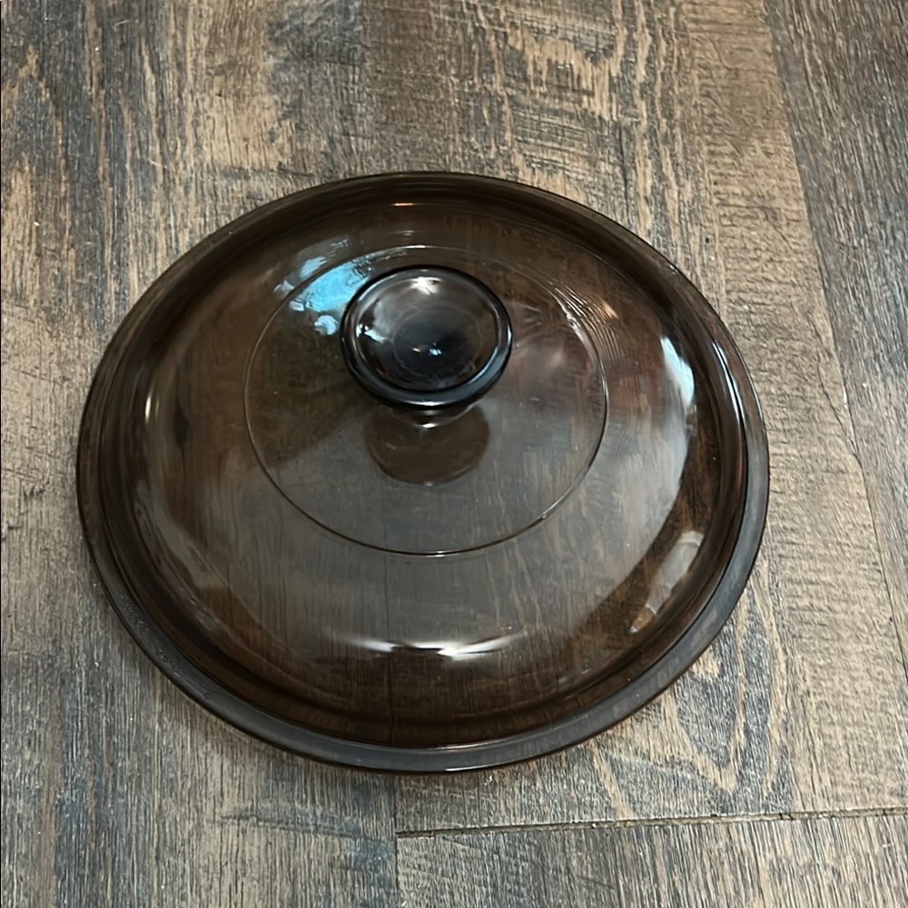 PYREX V-2.5-C Amber Vision Corning‎ Ware 8-1/2” Round Glass Replacement Lid Only